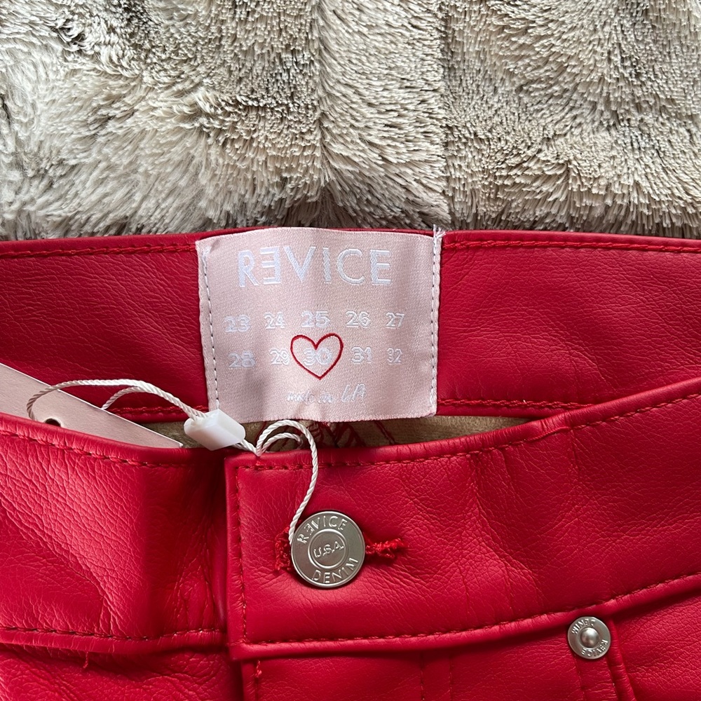 Revice Denim Venus x Mars Red Leather Pants - Picture 4 of 14